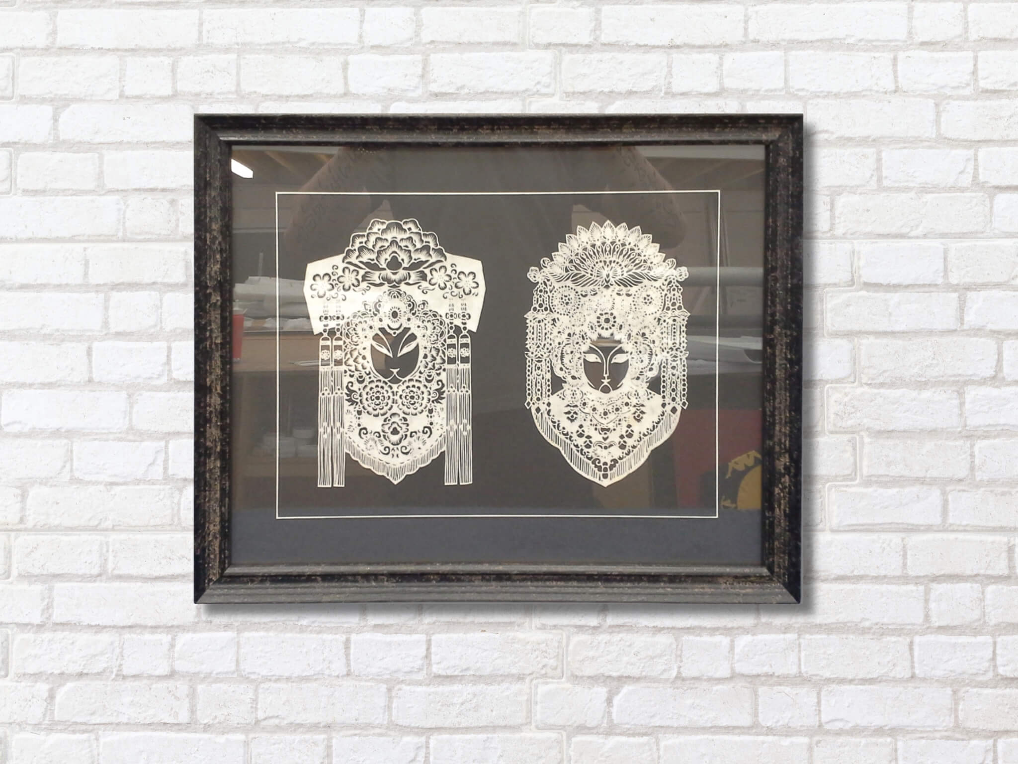 Exotic holiday silk framed Framed silk from vacation