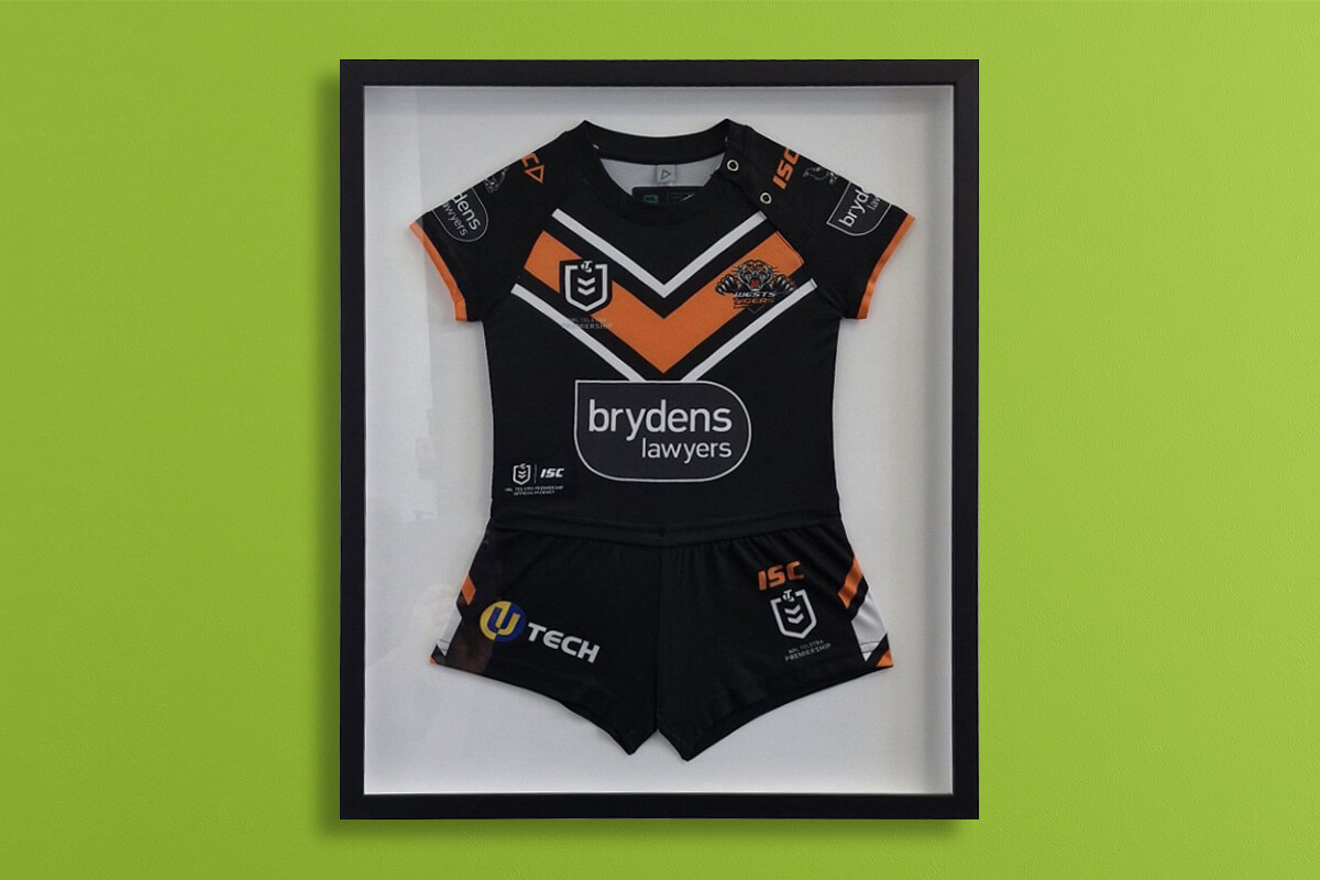 West Tigers NRL kids jersey and shorts